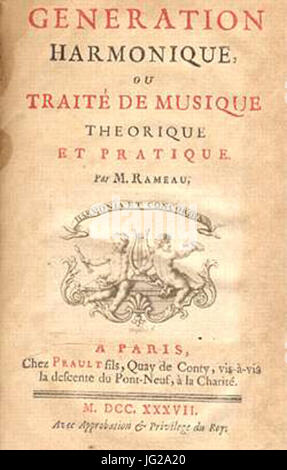 Jean-Philippe RAMEAU - Génération Harmonique ou traité de musique théorique et pratique Foto Stock