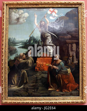Giovanni Antonio del Boltraffio, ascensione di Gesù tra i ss. leonardo di Noblac e Lucia, 1491-94, 01 Foto Stock