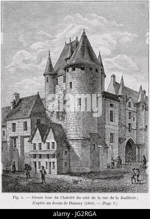 Grosse Tour du Châtelet Du côté de la rue de la gioielleria Foto Stock