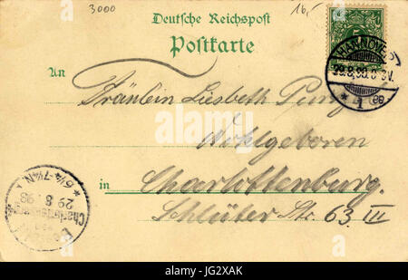 Kunst Anstalt Rosenblatt Frankfurt am Main Ansichtskarte 2097 Gruss aus Hannover Herrnhäuser Allee Adressseite un Fräulein Liesbeth Purtz, Wohlgeboren, Charlottenburg, Schlüterstr. 63 III Foto Stock