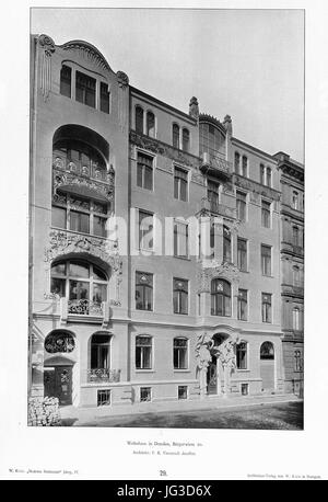 Haus Bürgerwiese 20 Dresden Architekt F.R. Voretzsch Foto Stock