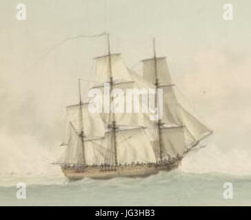 HMS Endeavour al largo delle coste del New Holland da Samuel Atkins c.1794 28ritagliato29 Foto Stock