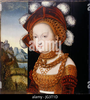 Lucas Cranach der Ältere, Damenbildnis, Salome früher mit dem Haupt Johannes des Täufers Foto Stock