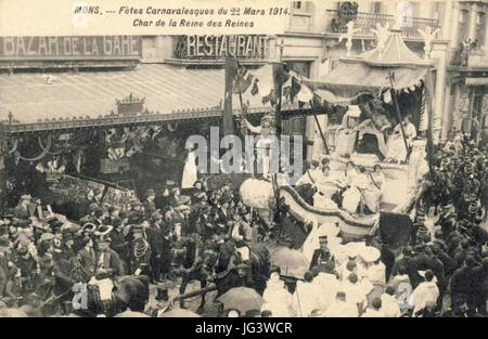 Mons - Mi-Carême 1914 - Char de la Reine des reines Foto Stock