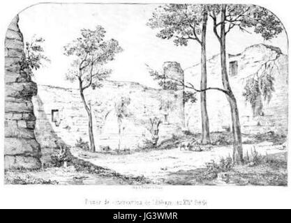 Mont Saint Eloy - vue de l'abbaye au XIIIème siécle Foto Stock