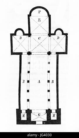 MZK 001 Nr 10 Charakteristik der Baudenkmale Böhmens - Fig. 01 Grundtypus des romanischen Kirchenbaues Foto Stock