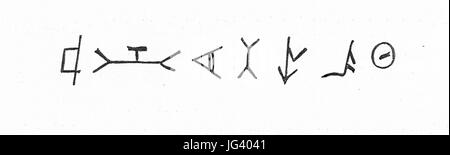 MZK 001 Nr 10 Charakteristik der Baudenkmale Böhmens - Fig. 23a Burgruine Klingenstein Steinmetzzeichen Foto Stock