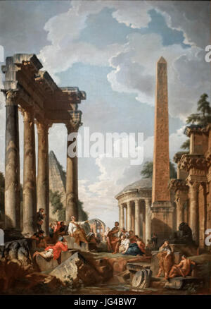 Pannini - Caprice architectural avec prédicateur dans des ruines romaines 01 Foto Stock