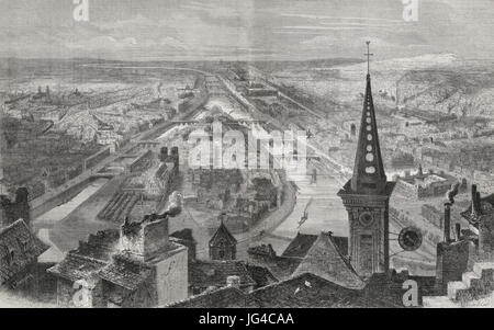 Paris à vol d'Oiseau, illustrazione, 1852 Foto Stock