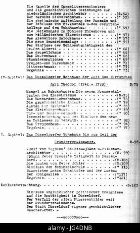 Paolo Sültenfuß, Das Düsseldorfer Wohnhaus bis zur Mitte des 19. Jahrhunderts (Diss. TH Aachen), 19 , Inhaltsangabe, 2. Seite Foto Stock