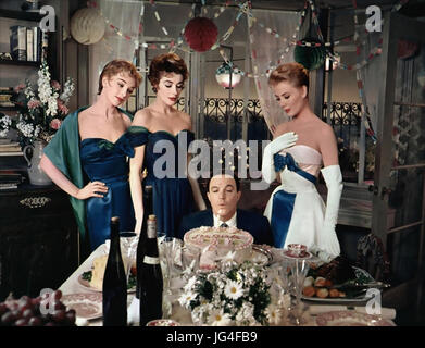 LES RAGAZZE 1957 MGM film musicale con da sinistra: Taina Elg, Kay Kendall, Gene Kelly, Mitzi Gaynor Foto Stock