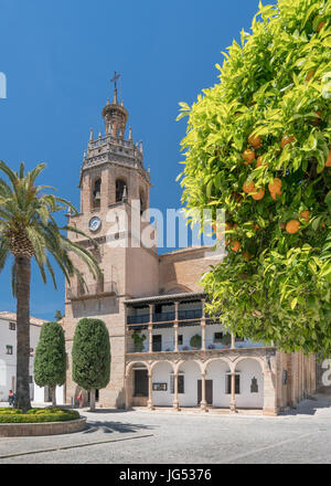 Chiesa di Santa Maria la Mayor nella città di Ronda in Spagna la provincia di Malaga, Andalusia Foto Stock