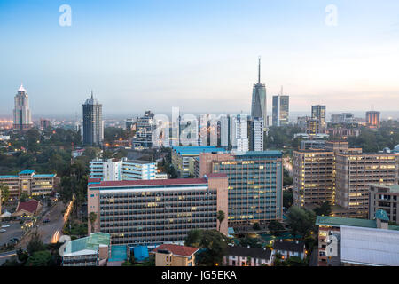 Moderno paesaggio urbano di Nairobi - La città capitale del Kenya, Africa orientale Foto Stock