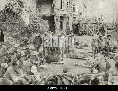 Prigionieri tedeschi, la battaglia di Menin rd, 1917 Foto Stock