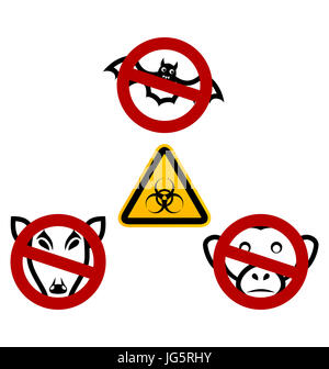 Immagine che mostra segni di arresto al fine di evitare malattie virus Ebola - Foto Stock