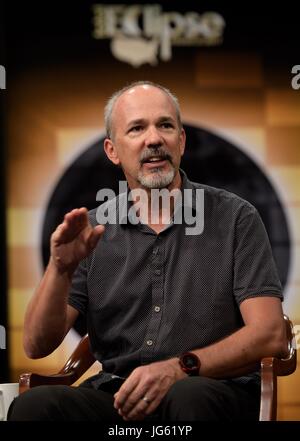 Nazionale Osservatorio Solare astronomo Matt Penn parla durante un NASA eclisse solare totale briefing presso il Newseum Giugno 21, 2017 a Washington, DC. (Foto di Bill Ingalls via Planetpix) Foto Stock