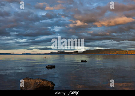 Tramonto sul lago Taupo, Nuova Zelanda Foto Stock