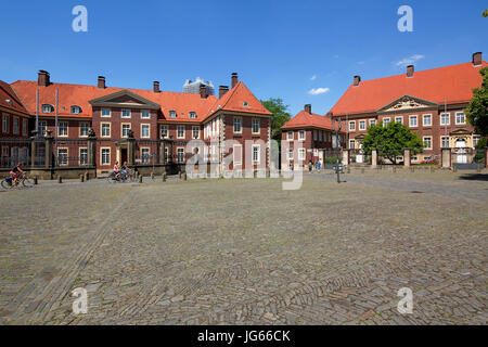 Bischoefliches Generalvikariat des Bistums Muenster und Dompfarramt mit Domverwaltung und Referat Weltkirche Am Domplatz von Muenster, Westfalen, Nord Foto Stock