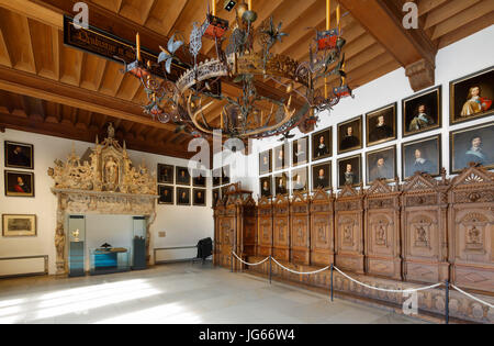 Im Friedenssaal Historischen Rathaus, Westfaelischer Friede, Frieden von Muenster, Dreissigjaehriger Krieg, Muenster, Westfalen, Renania settentrionale-Vestfalia Foto Stock