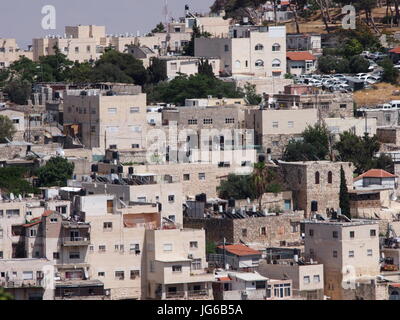 Case arabe adagiato su una collina di Gerusalemme Foto Stock