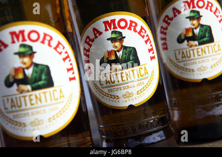 Birra Moretti birra italiana Foto Stock
