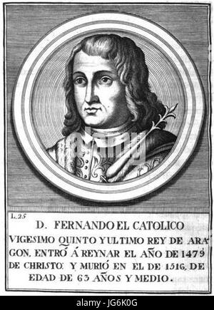 Retrato-396-Rey de Aragón-Fernando II el Católico Foto Stock