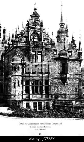 Schloß Langenzell in Neckargemünd, Architekt L. Schäfer, Mannheim, älterer Teil v. Mythus & Bluntschli , Frankfurt a. M., dettaglio Tafel 48, Kick Jahrgang ho Foto Stock