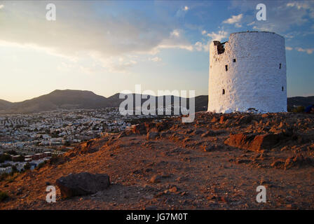 Bodrum vecchi mulini a vento Foto Stock