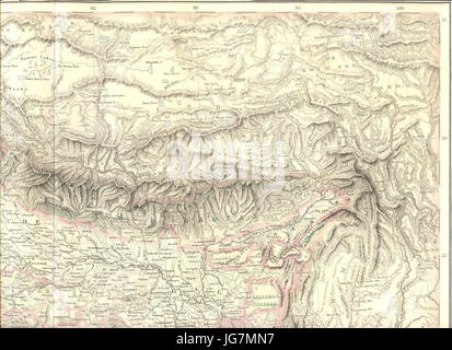 La posizione speciale del Punjab e l'Indus da 2ompanion Atlas al Gazeteer del mondo da G. H. Swanston (A. Fullarton, Edimburgo, 1859) nord est Foto Stock