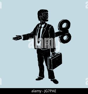 La precisione di un orologio Officer Robot illustrazione vettoriale Illustrazione Vettoriale
