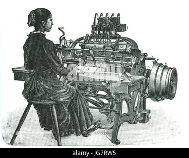 Trådhäftningsmaskin Foto Stock