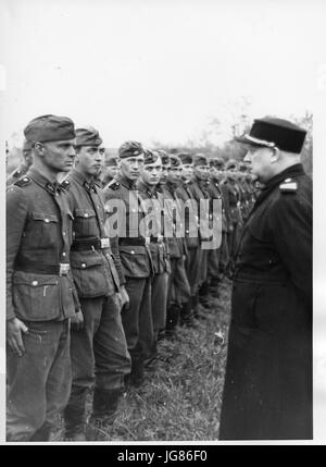 Vidkun Quisling hos norske frivillige på østfronten. Foto Stock