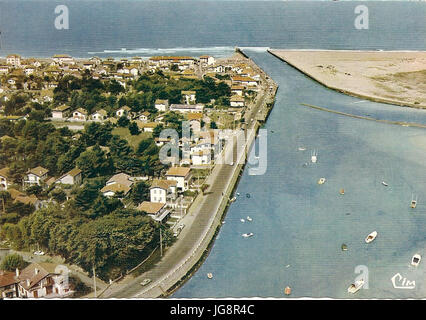 Vue aérienne du Port de Capbreton avant les travaux Foto Stock