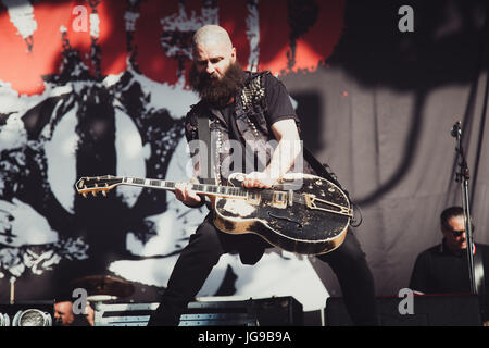 Rancido effettuando in corrispondenza di Barclaycard British Summertime in Hyde Park Foto Stock