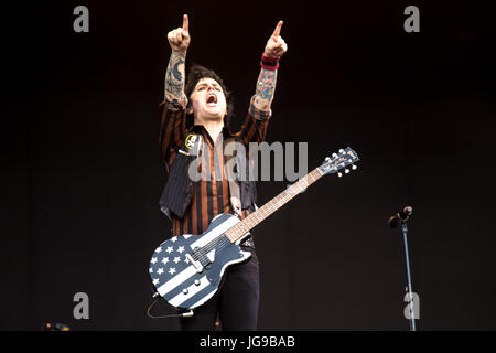 Green Day in esecuzione al Barclay Card British Summertime in Hyde Park Foto Stock