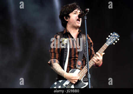 Green Day in esecuzione al Barclay Card British Summertime in Hyde Park Foto Stock