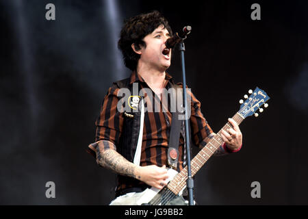 Green Day in esecuzione al Barclay Card British Summertime in Hyde Park Foto Stock