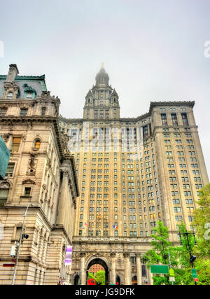 Manhattan edificio comunale della città di New York, Stati Uniti d'America Foto Stock