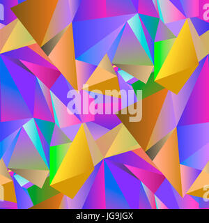 Cristallo colorato Seamless Pattern. Bassa Design poligonale Foto Stock