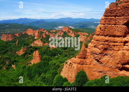 Vista panoramica della medulas, antica goldmine Foto Stock