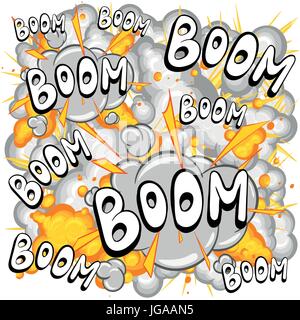 BOOM fumetto discorso bolla cartoon,illustrazione vettoriale pagina del sito web e mobile app design elemento vettoriale Illustrazione Vettoriale