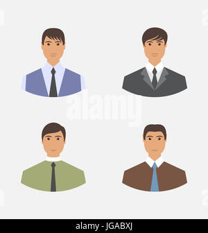 Avatar imposta fronte ritratto ufficio imprenditore dipendente per il web design - Foto Stock