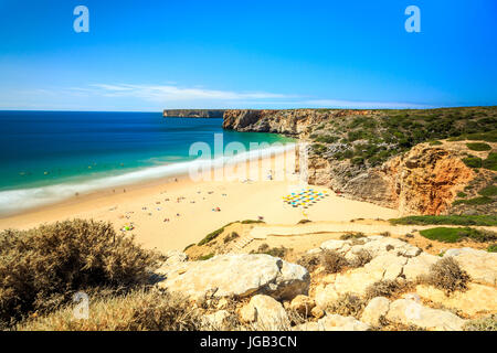 Spiaggia di beliche accanto a Sagres, Saint Vincent cape, algarve, portogallo Foto Stock