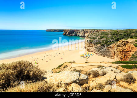 Spiaggia di beliche accanto a Sagres, Saint Vincent cape, algarve, portogallo Foto Stock