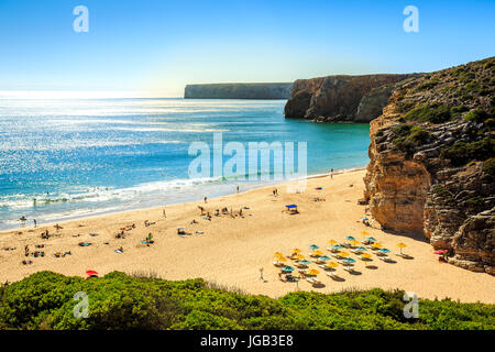 Spiaggia di beliche accanto a Sagres, Saint Vincent cape, algarve, portogallo Foto Stock