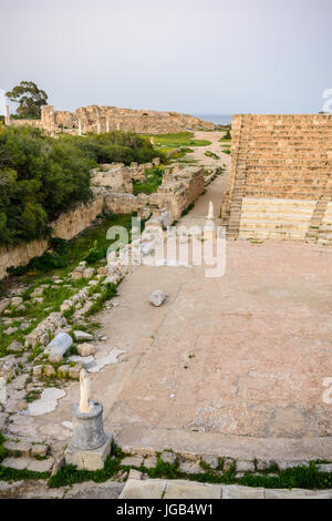 Anfiteatro romano di antica città di Salamina si trova nella parte orientale di Cipro. Foto Stock