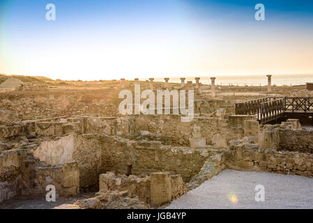 Rovine dell antica città di Paphos Parco Archeologico, la Repubblica di Cipro Foto Stock