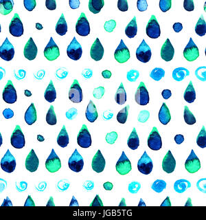Perfetta configurazione di sfondo con abstract acquerello gocce di wa Foto Stock