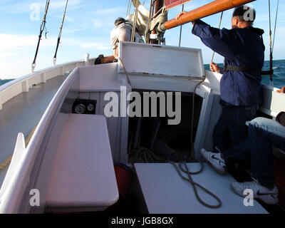 Rigel, Antica Regata a vela, Binic porto vicino Saint-Brieuc, Cotes-d'Armor, Bretagne, Bretagna, Francia, Europa Foto Stock