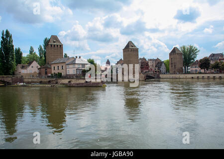 Ponts Couverts, quartier de la Petite France di Strasburgo, Francia - ponti coperti, Petite France quartiere, Strasburgo, Francia Foto Stock